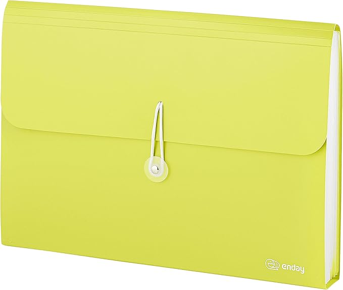 Accordion File Organizer Green, 7 Pocket Expanding File and Cover Folder by ENDAY