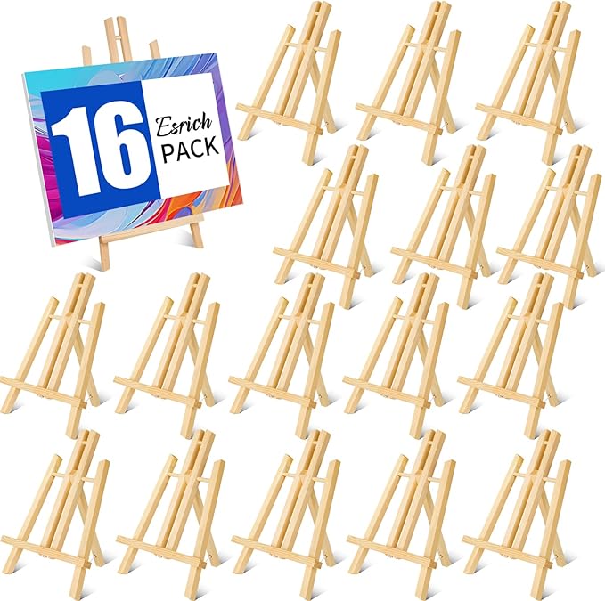 ESRICH 16Pack 11.8" Wood Easels, Tabletop Easel by ESRICH