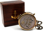 Be Strong and Courageous, Do Not Be Afraid Brass Engraved Compass by USHandicrafts