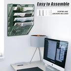 EASEPRES 5 Pocket Mesh Hanging File Organizer, Wall Mounted Mail Paper Document - Image 5