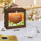 DIWNELEM Wooden Wedding Card Box - Image 2