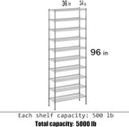 Regal Altair 14" Deep x 36" Wide x 96" Height Wire Shelving Kit | 10-Tier | NSF - Image 3