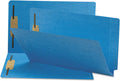 Smead End Tab Fastener File Folder, Shelf-Master® Reinforced Straight-Cut Tab, 2 Fasteners, Legal Size, Blue, 50 per Box (28040)