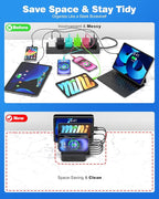 MSTJRY Charging Station for Multiple Devices : 6 Port USB Charger Stations - Image 5