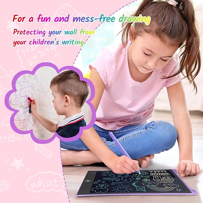 TECJOE 2 Pack 10 Inch LCD Writing Tablet, Colorful Doodle Board Electronic - Image 5