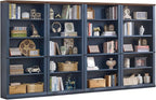 RWYHG 70" Blue Tall Bookshelf Set of 4, 5-Tier Thick Wooden Book Shelf by RWYHG