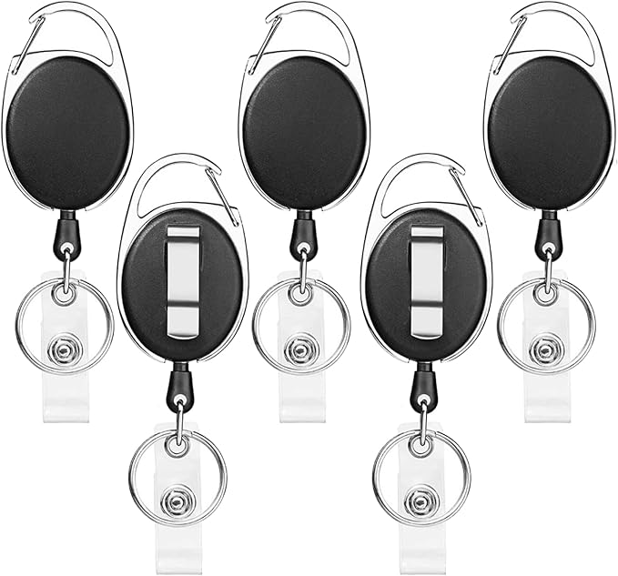 SOVYOULIVE 5 Pack Heavy-Duty Retractable Badge Holders by Unknown
