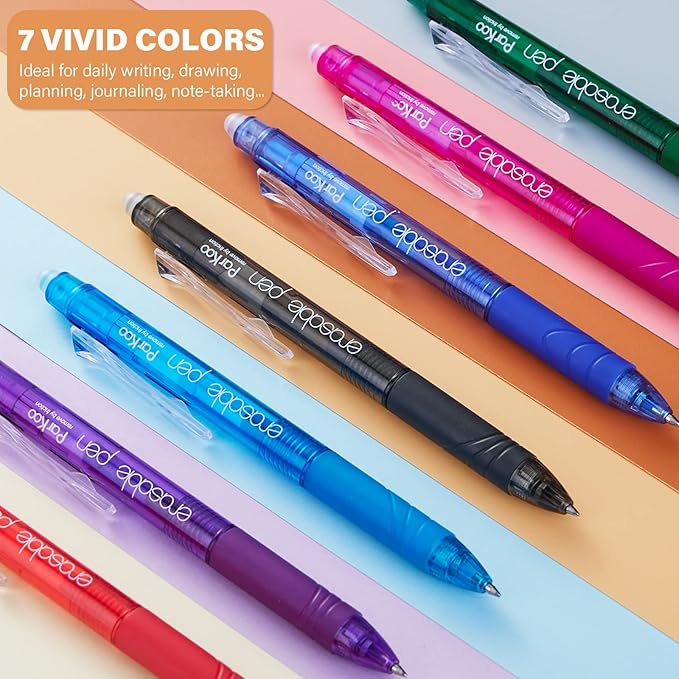 ParKoo Retractable Erasable Gel Pens Clicker, Fine Point, No Need - Image 5