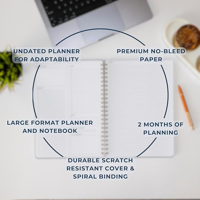 Merely Home Undated Daily Planner | 8.25” x 11.75” To Do List Notebook | Work - Image 8