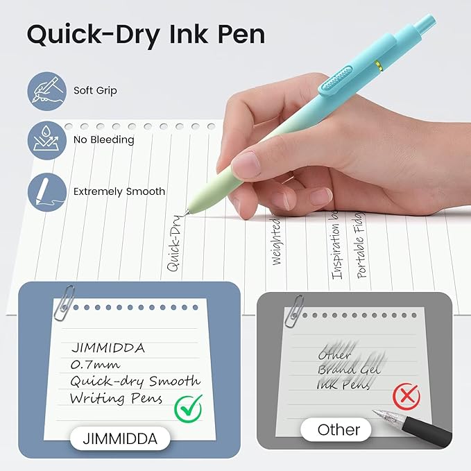 JIMMIDDA 8Pcs Black Gel Pens - Image 4