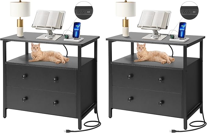 Edbuosy 27 inch Wide Night Stand Set 2 by Edbuosy