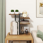 ELITEROO Desktop Shelf Organizer, 4-Tier Wooden Desk Bookshelf, Small Tabletop - Image 9