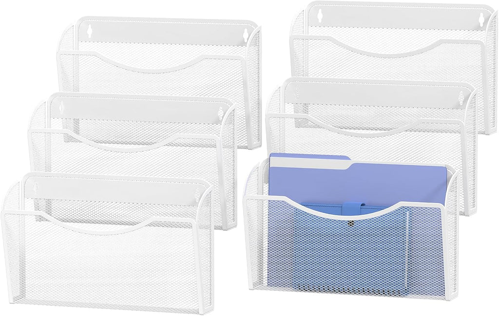 MINDEPOT Wall File Organizer, Hanging Wall Mounted File Folder Binder Holder