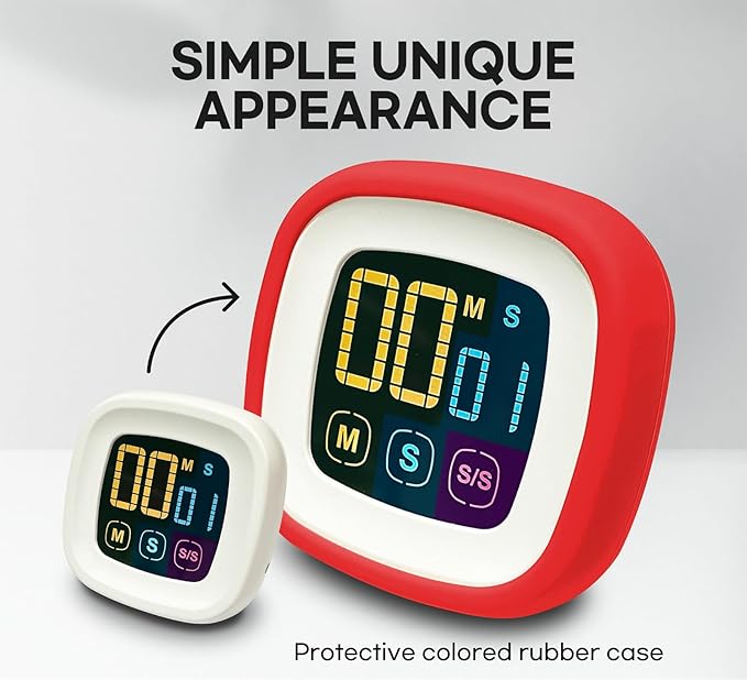 CREAVIVA Digital Kitchen Timer, Protective Rubber case, Large Display - Image 6