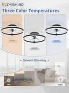 zmishibo low profile 19.7'' ceiling fans with lights shown in use