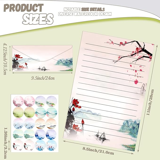 TaoBary 160 Pcs Stationery Paper Set 50 Double Sided Stationery Papers - Image 4
