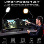 2 packs video conference light for computer, webcam shown in use