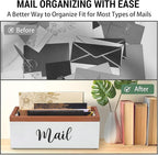100% Real Wood Mail Organizer for Countertop, Dual-Sided Mail Script Design - Image 6