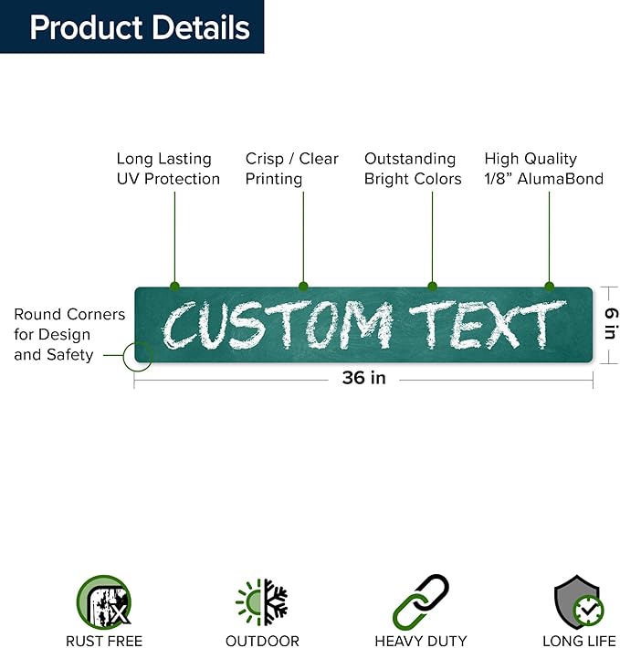 Custom Sign, Custom Street Sign, 11 Font Colors, 13 Font Styles, 4 Hole Options - Image 6