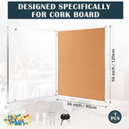 Cholemy Enclosed Bulletin Lockable Cork Case Notice Board 48 x 36 Inch - Image 2