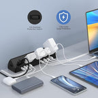 45W Fast Charging Station, Desk Clamp Power Strip, 4 PD USB-C Ports, 5 AC - Image 2