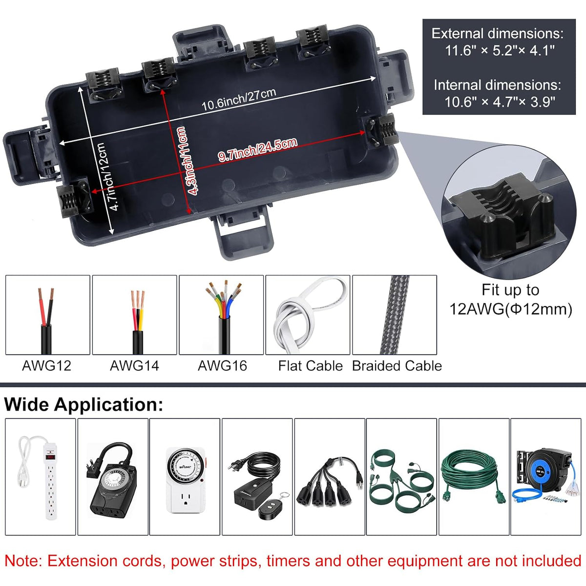 [2 Pack] Outdoor Electrical Box Waterproof, OUTDSPLY Medium Outdoor Electrica...