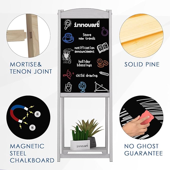 INNOVART Magnetic A-Frame Chalkboard Sign, Sidewalk Sign 45" x 17" - Image 5