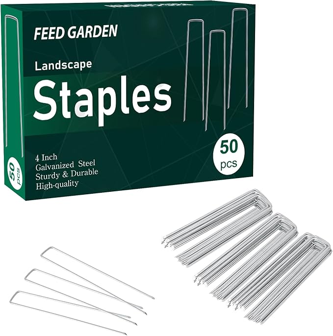 FEED GARDEN 4 Inch 200 Pack Hot-dip Galvanized Landscape Staples 11 Gauge by FEEDGARDEN