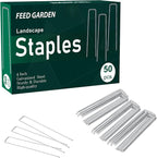 FEED GARDEN 4 Inch 50 Pack Galvanized Landscape Staples 11 Gauge Anti-Rust by FEEDGARDEN