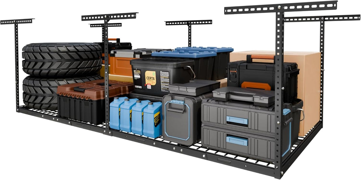 fleximounts 4x8 overhead garage ceiling storage rack adjustable, main product view