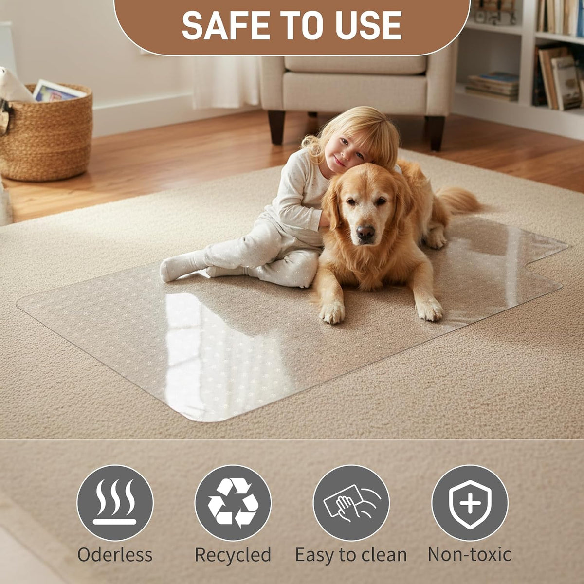 Winado Office Chair Mat, 36 x 48 in, Clear Carpet Floor Protector with Lip
