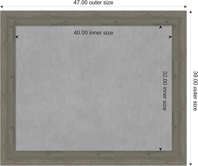 Amanti Art Grey Framed Magnetic Board 39x47 X-Large Vision Board - Image 3