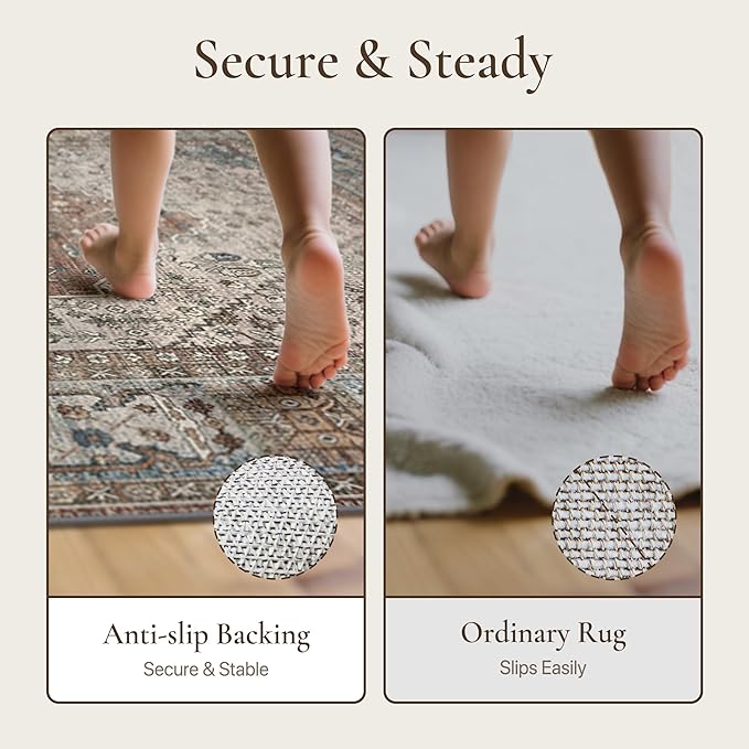 GENIMO Runner Rug 2x10 Non Slip Machine Washable Hallway Runner Rug, Low Pile - Image 4