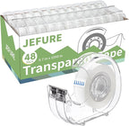 JEFURE Transparent Tape with Dispenser, 0.7 in x 1000 in Clear Tapes and by JEFURE