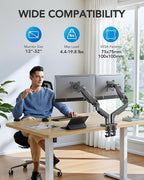 HUANUO Dual Monitor Stand, Fully Adjustable Monitor Desk Mount - Image 2