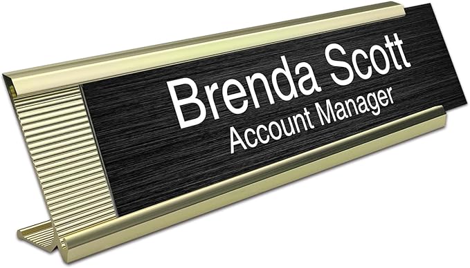 10 Pack 2" x 8" Aluminum Desk Name Plate Holder, Office Name Plate Holder - Image 3