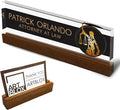 Artblox Personalized Office Desk Name Plate and Business Card Holder | Clear by Artblox