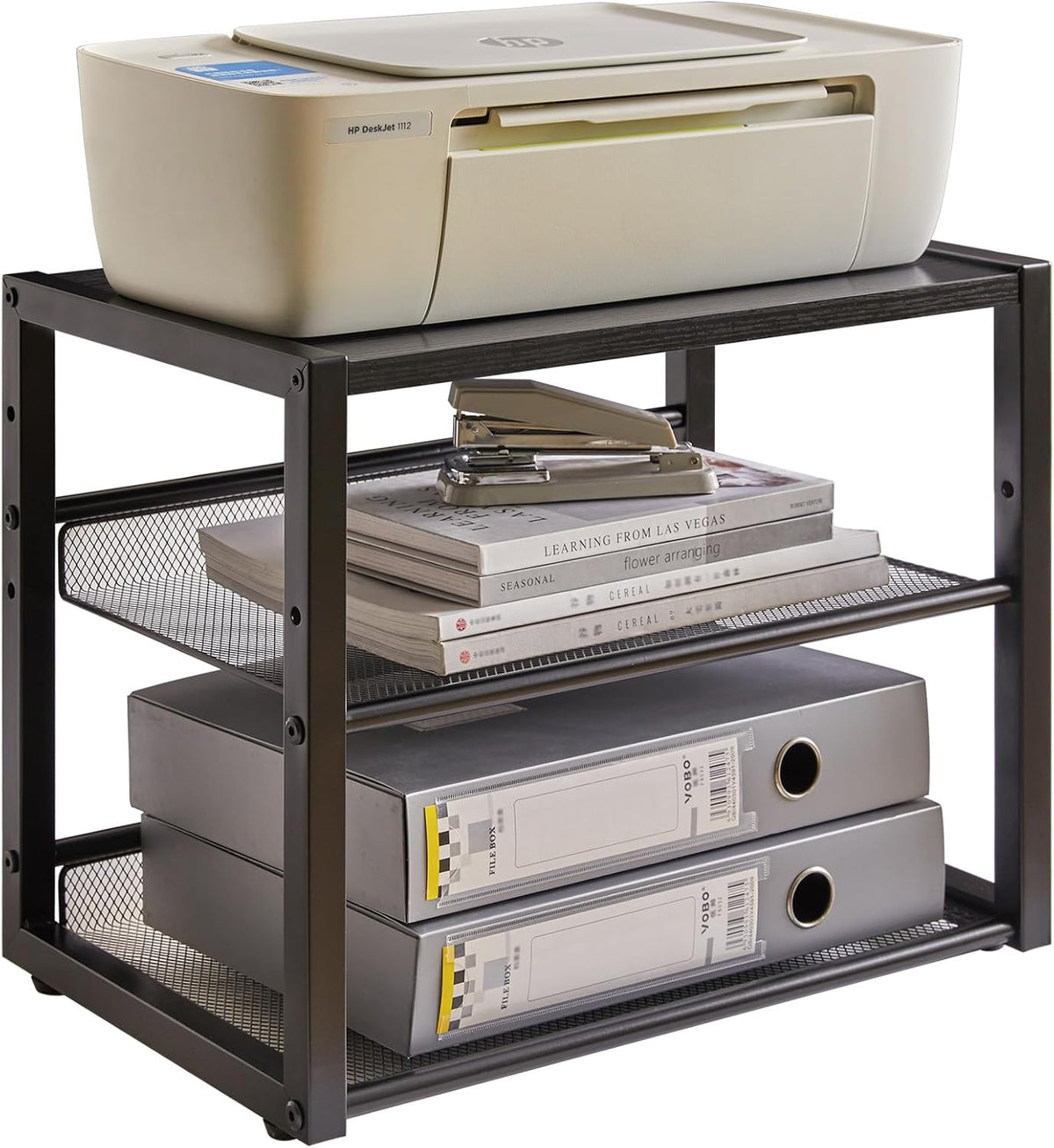 YMYNY Desktop Printer Stand, Rustic Brown 17.32 x 13.78 x 11.02 in UHPT001H