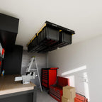 usa based overhead garage storage rack, connectable heavy, package contents