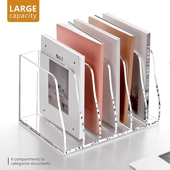 SANRUI Acrylic File Organizer, Compact Desk Organizer - Image 5