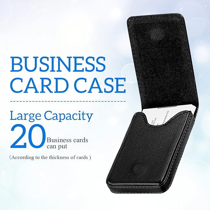 Outus 2 Pieces Business Card Holder, PU Leather Business Card Case Pocket Wallet - Image 4