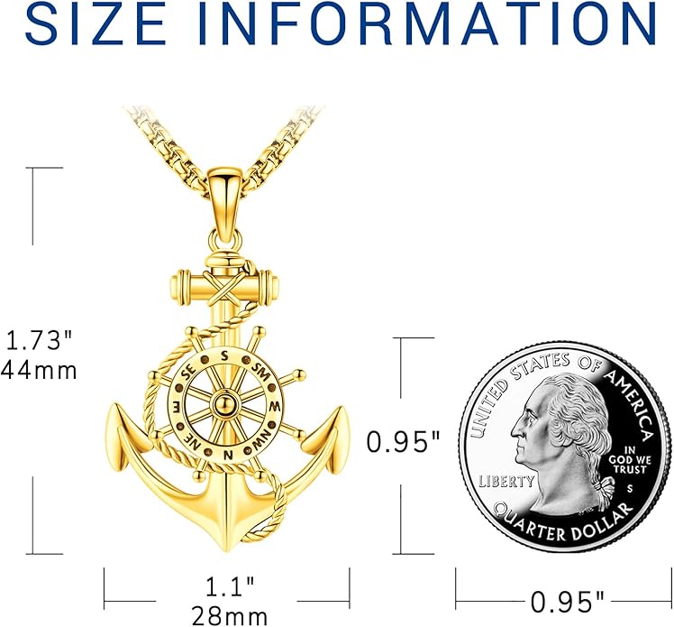 Compass Necklace for Women Men 925 Sterling Silver Pendant Urn Necklaces for - Image 2