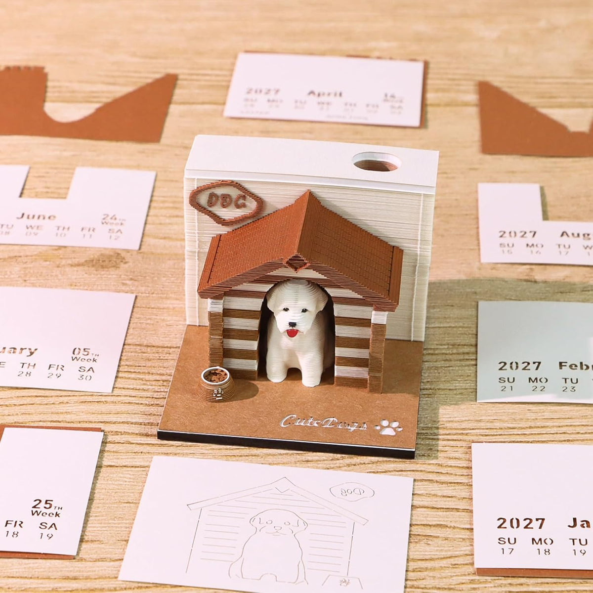 3D Memo Pad Time Piece Calendar 2027, 3D Calendar 2027