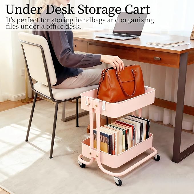 LIWNYRK 2 Tier Rolling Cart - Image 2