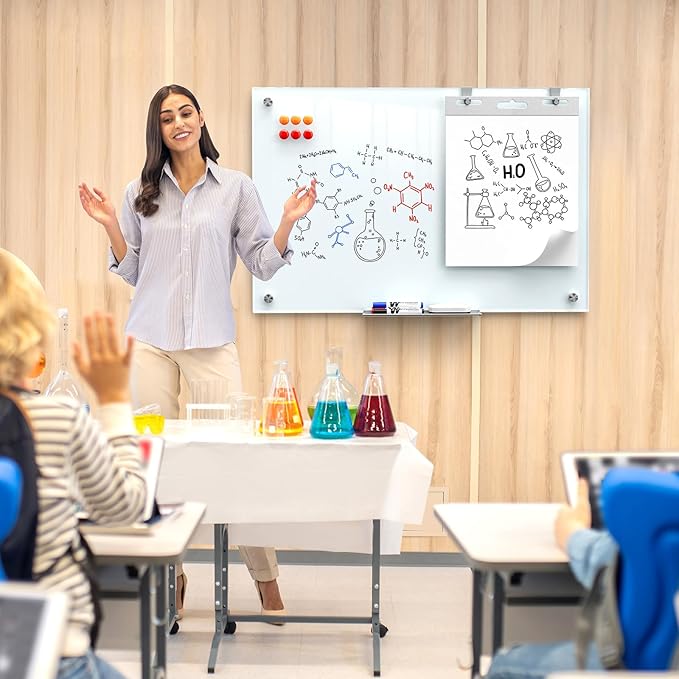 MaxGear Glass Whiteboard Wall Mounted, Frameless Magnetic Dry Erase Board - Image 7