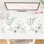 QIYI Large Mouse Pad, Cute Green Leaves Desk Mat by QIYI