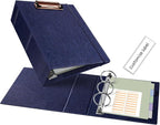 Ospelelf 2 Inch Mini Binder 3 Ring, Vintage Leather Clipboard Binders Dividers by OspelelfOfficeSupplies