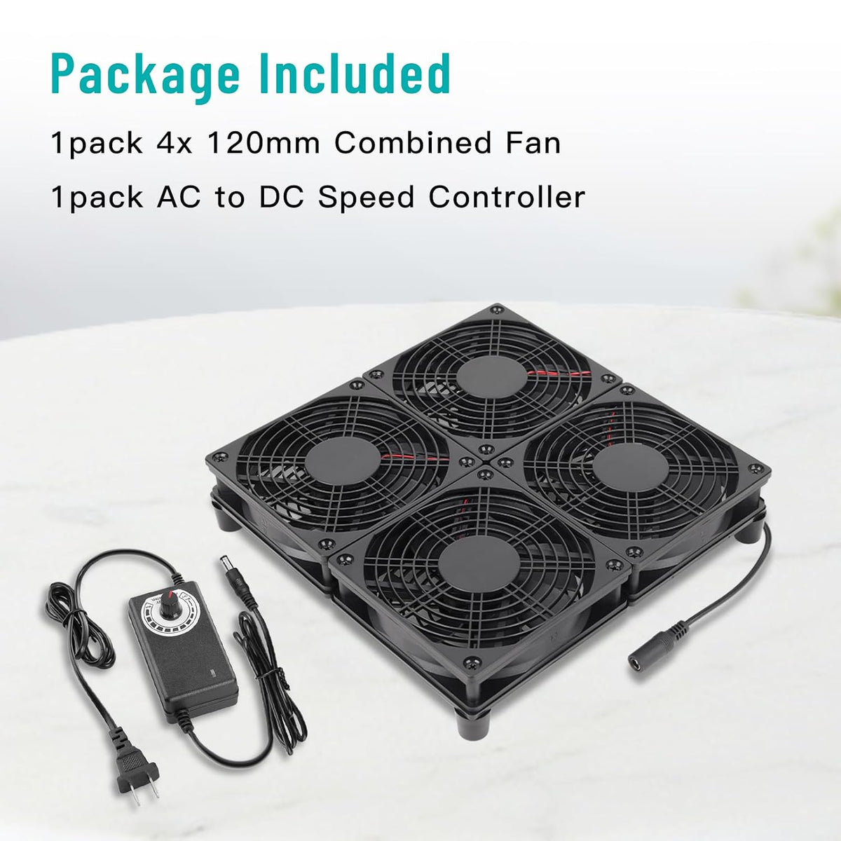 Router Laptop Cooling pad 4X 120mm Computer Fan with AC Plug Variable Speed F...