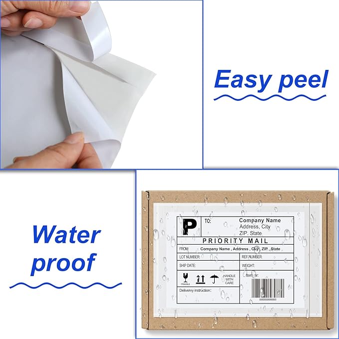 9527 Product 4.5" x 5.5" Clear Adhesive Top Loading Packing List/Shipping Label - Image 4