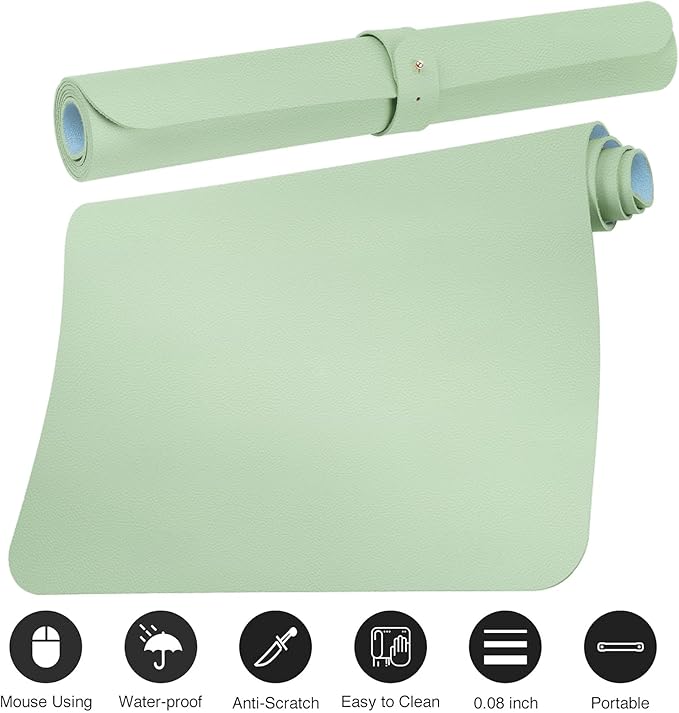 Boutilon Leather Desk Pad Protector, Non-Slip Mouse Pad, Laptop Desk Pad - Image 3